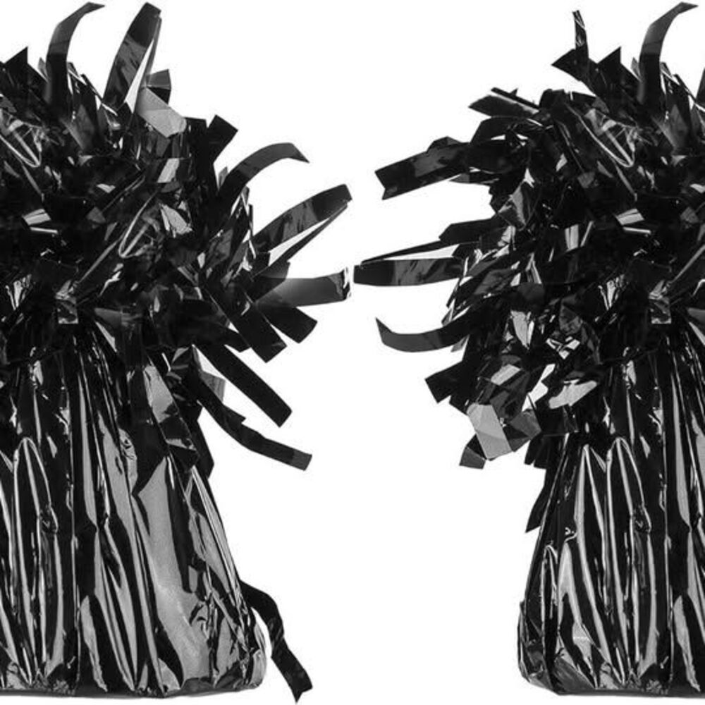 x12 Pack - Metallic BLACK tassel foil Balloon Weight Balloon Bouquet Wedding
